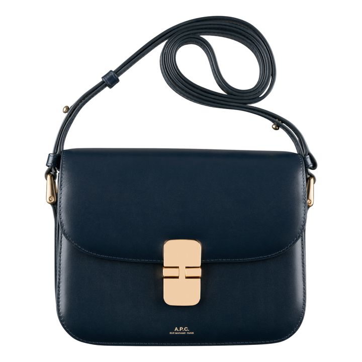 Grace Small Smooth Leather Bag | Navy blue- Product image n°0