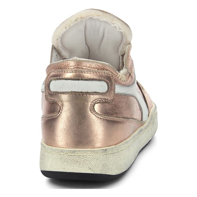 WN Row Cut Silver Used Sneakers | Pink Gold