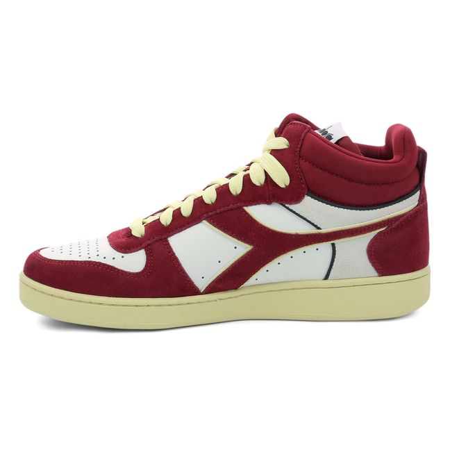 Demi Cut Suede Leather Magic Sneakers Rosso