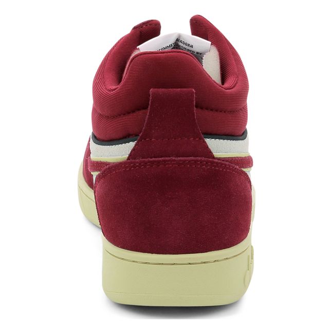 Demi Cut Suede Leather Magic Sneakers | Red