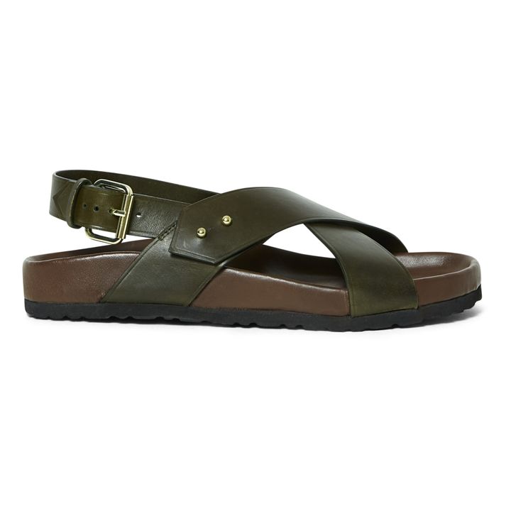 Olaf Leather Sandals Verde militare- Immagine del prodotto n°0