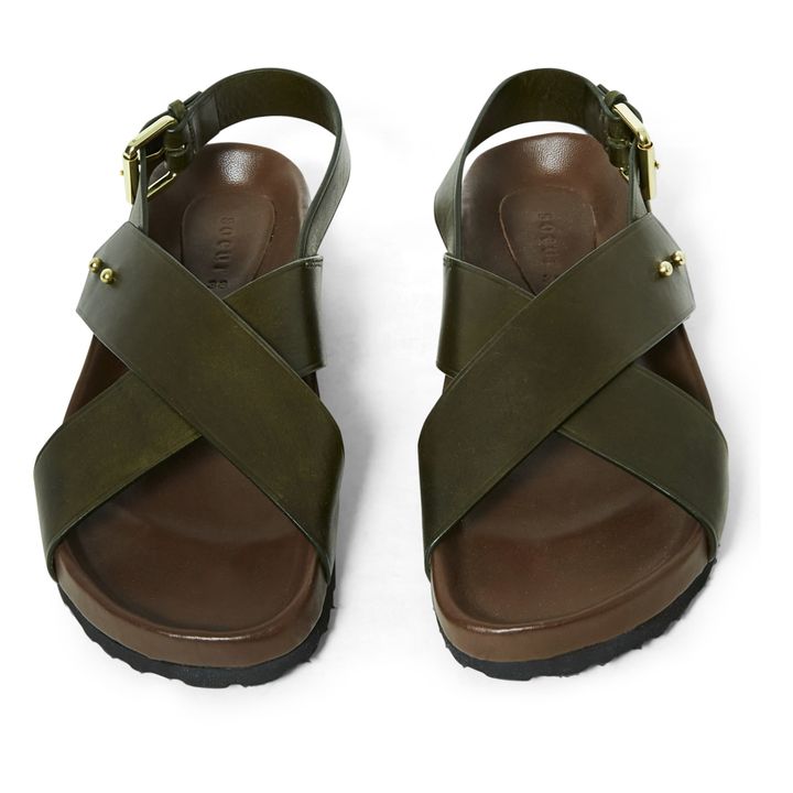 Olaf Leather Sandals Verde militare- Immagine del prodotto n°2