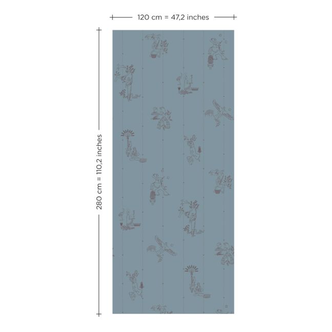 Eden Wallpaper - 2 Panels Blau