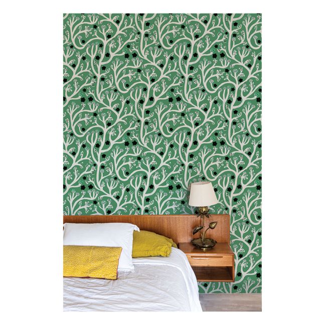 Cottage Wallpaper - 3 Panels Grass green