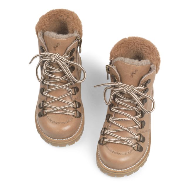 Winter Shearling Lined Boots Beige