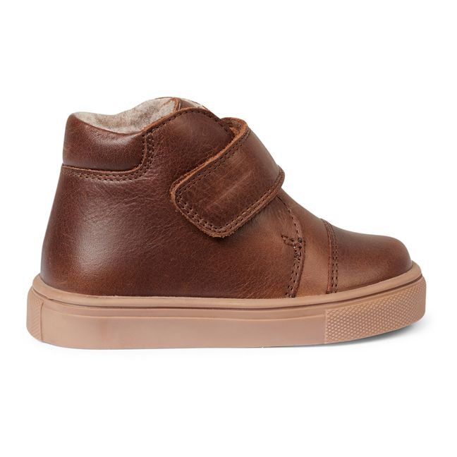 Toasty Kicks Fur-Lined Velcro Boots Brown
