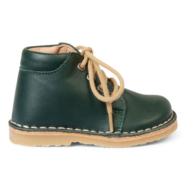 Classic Lace-Up Boots Verde Oscuro