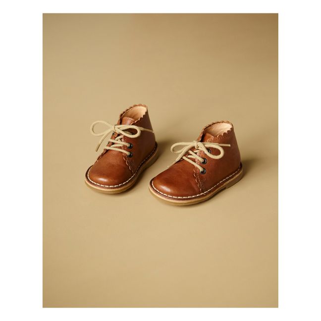 Scallop Boots | Cognac