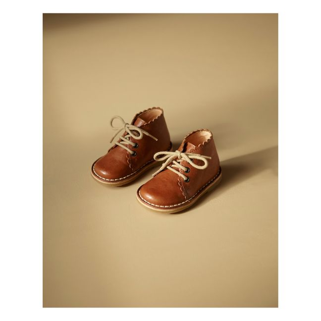 Scallop Boots | Cognac