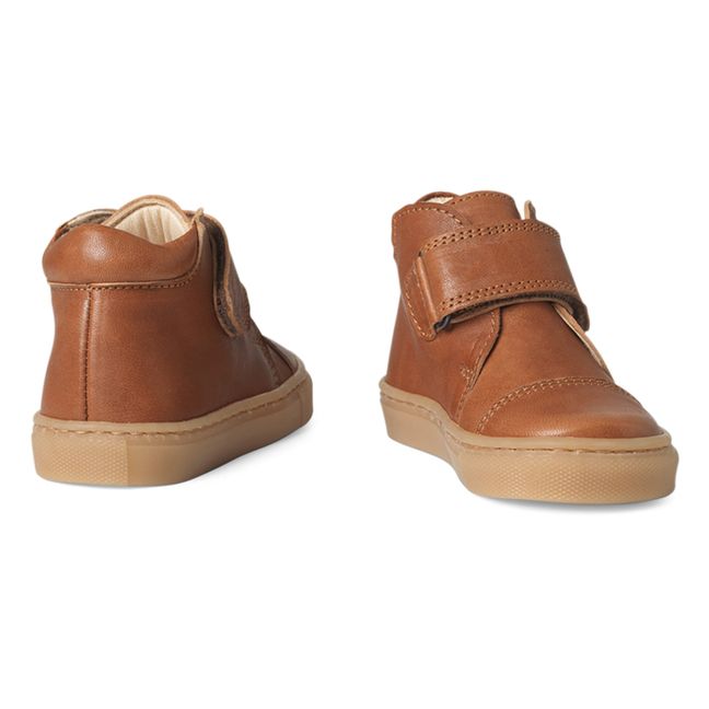 Kicks Velcro Low-Top Boots | Cognac