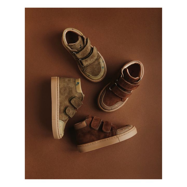 Suede High-Top Velcro Sneakers Marrón- Imagen del producto n°1