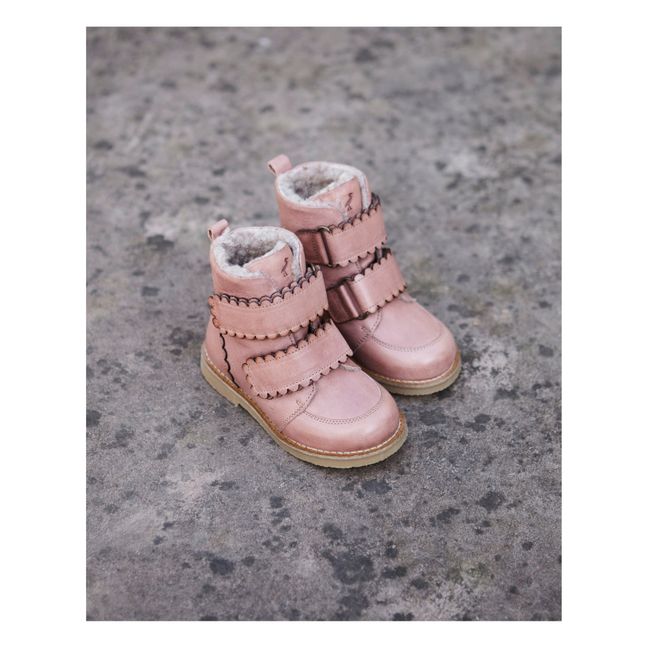 Scallop Winter Fur-Lined Velcro Boots | Rosa Viejo
