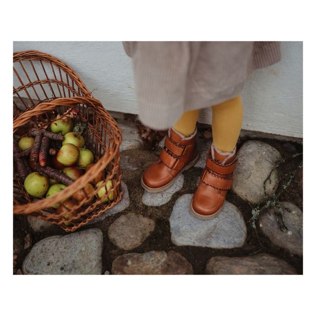 Boots Fourrées Scratchs Scallop Winter | Cognac