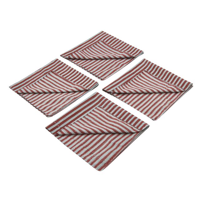 Serviettes de table Dewas en coton - Set de 4 | Bleu marine