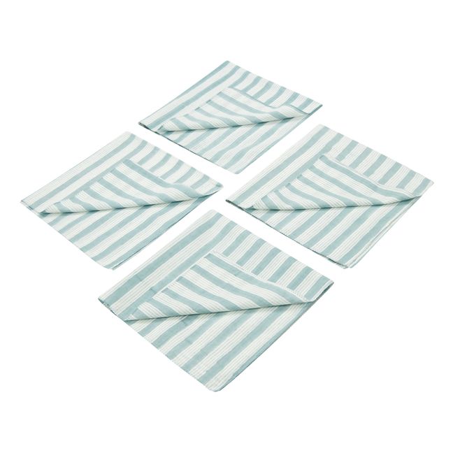 Jalna Hand Printed Cotton Napkins - Set of 4 Azul Gris