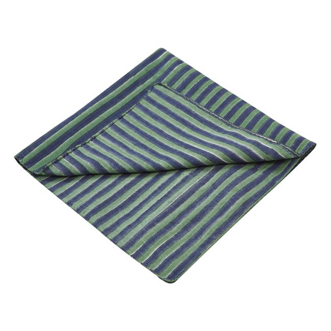 Etawa Hand Printed Cotton Napkins - Set of 4 Verde