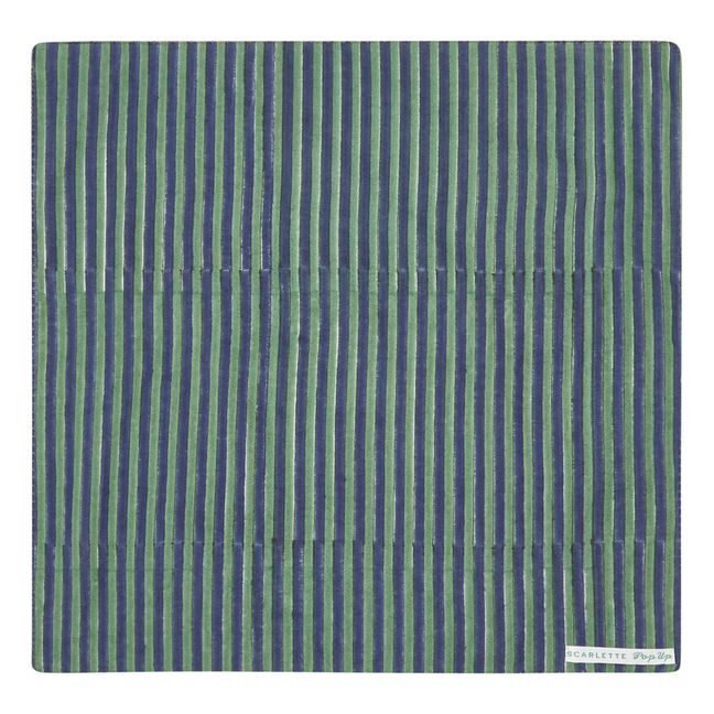 Etawa Hand Printed Cotton Napkins - Set of 4 Verde