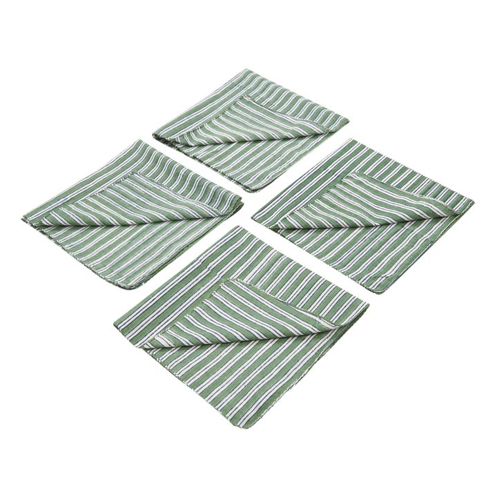 Serviettes de table Dum Dum en coton - Set de 4 Vert- Image produit n°1