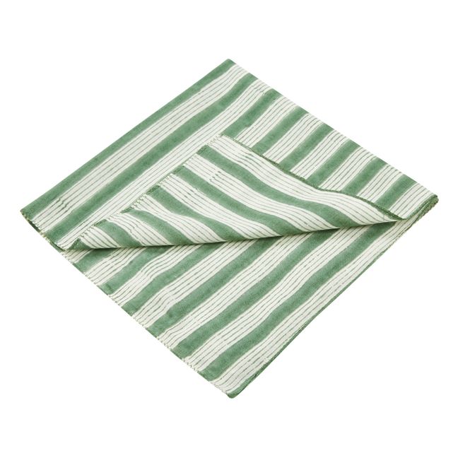 Hospet Hand Printed Cotton Napkins - Set of 4 Green