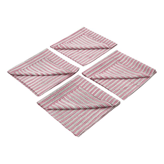 Servilletas de algodón Dhule - Juego de 4 | Rosa