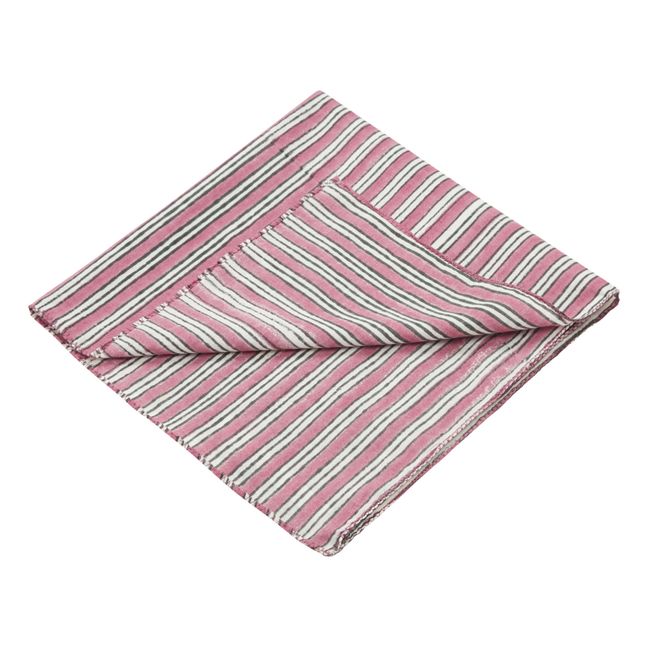 Dhule Hand Printed Cotton Napkins - Set of 4 Pink