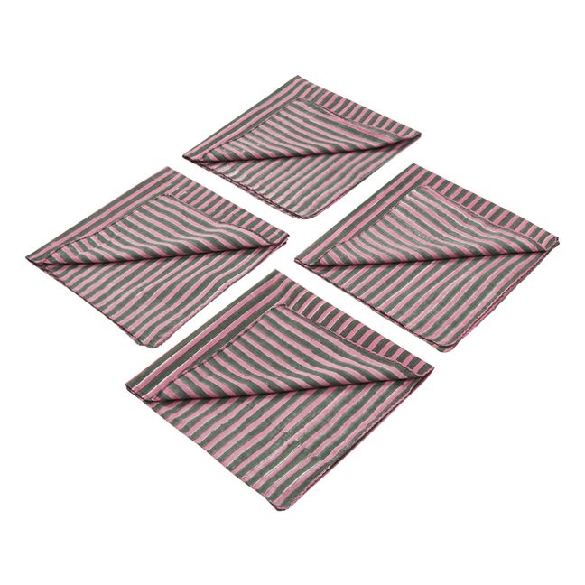 Serviette Bijapur aus Baumwolle - 4er-Pack | Rosa