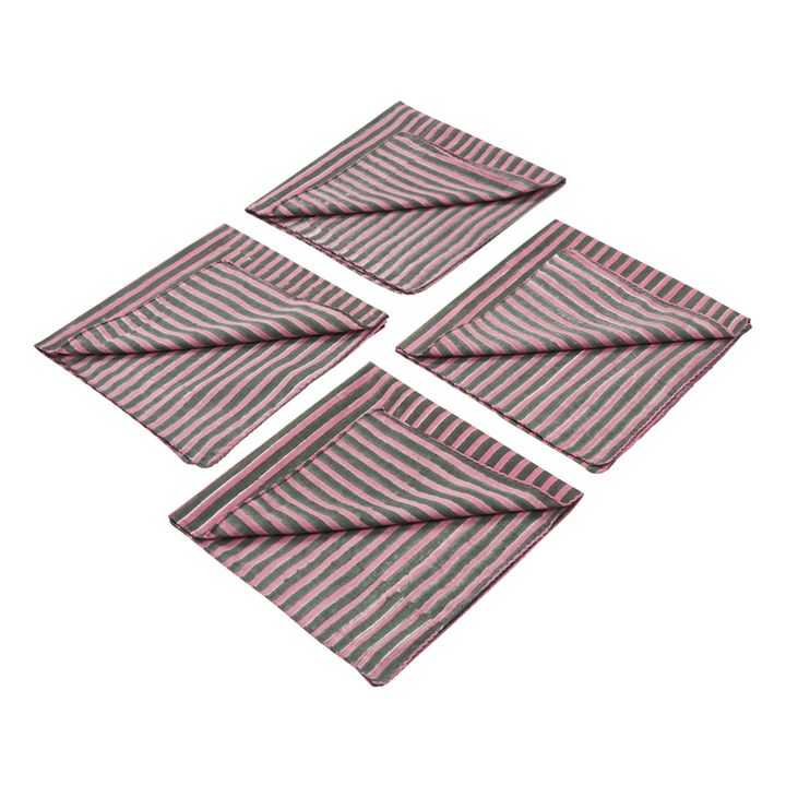 Serviette Bijapur aus Baumwolle - 4er-Pack | Rosa- Produktbild Nr. 1