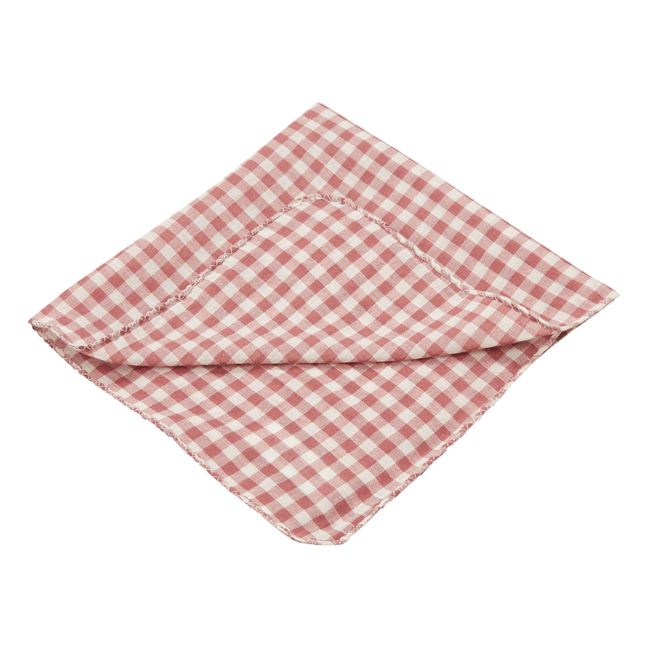 Serviette Mousson aus Baumwolle - 4er-Pack | Rot