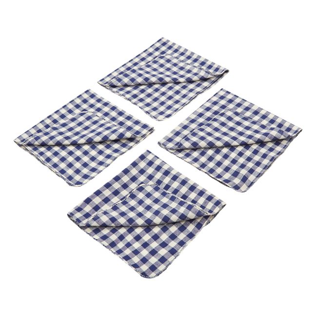 Serviettes de table Libeccio en coton - Set de 4 | Bleu marine