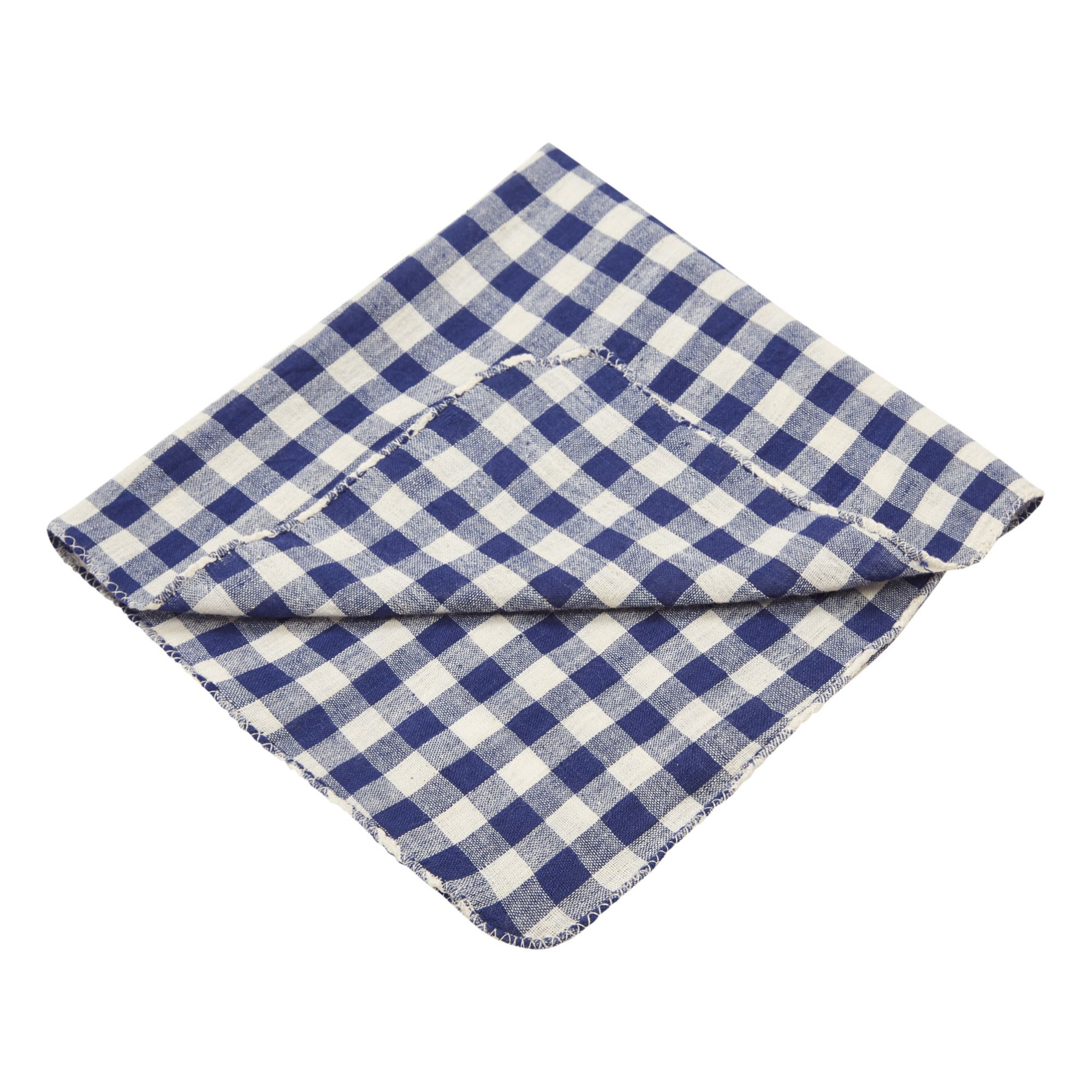 Scarlette Ateliers - Serviettes de table Libeccio en coton - Set de 4 - Bleu marine