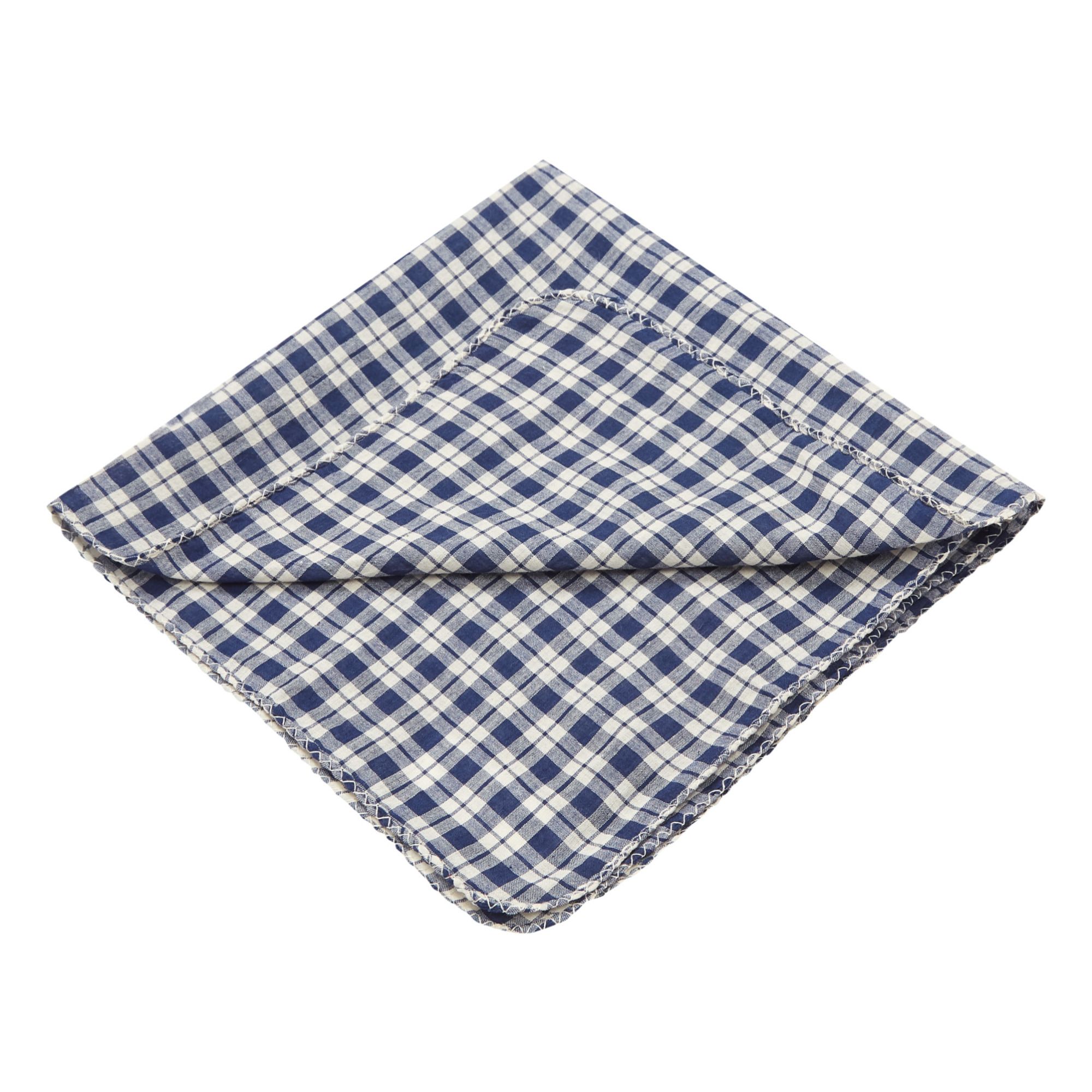 Scarlette Ateliers - Serviettes de table Lombarde en coton - Set de 4 - Bleu marine