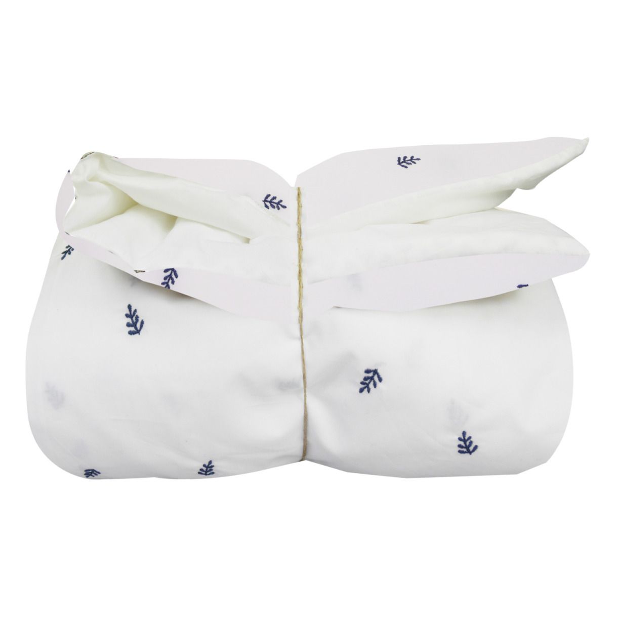 Embroidered Leaf Organic Cotton Duvet | White- Product image n°0