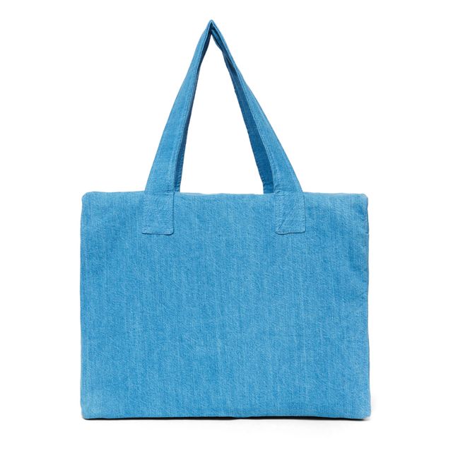 Bolso Célestin vesión maternidad de tela vaquera supra-reciclada | Denim claro