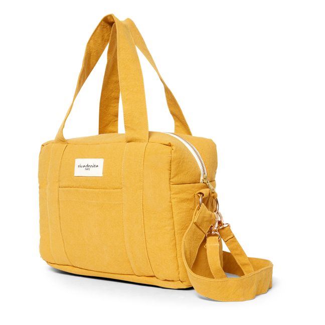 Mini Darcy Recycled Cotton Changing Bag Mustard