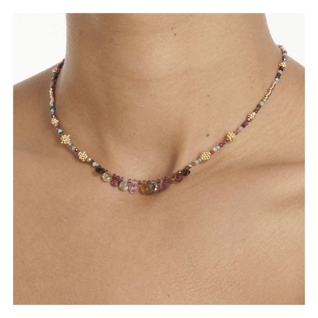 Collier India V2 Multico | Doré