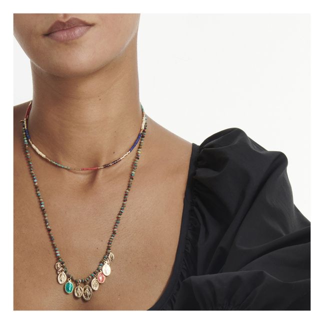 Collier Epure Fil Rouge Turquoise | Rouge