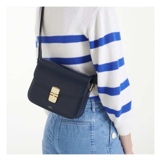 Grace Small Smooth Leather Bag | Azul Marino