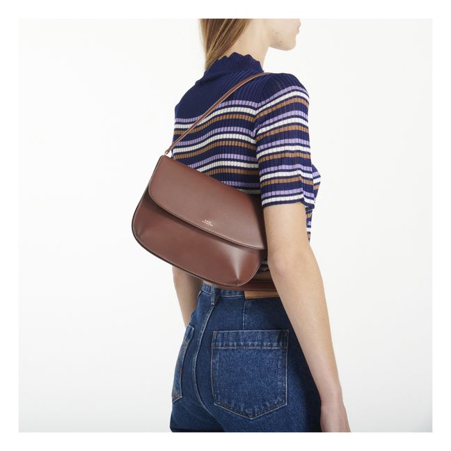 Sarah Smooth Leather Shoulder Bag | Nocciola