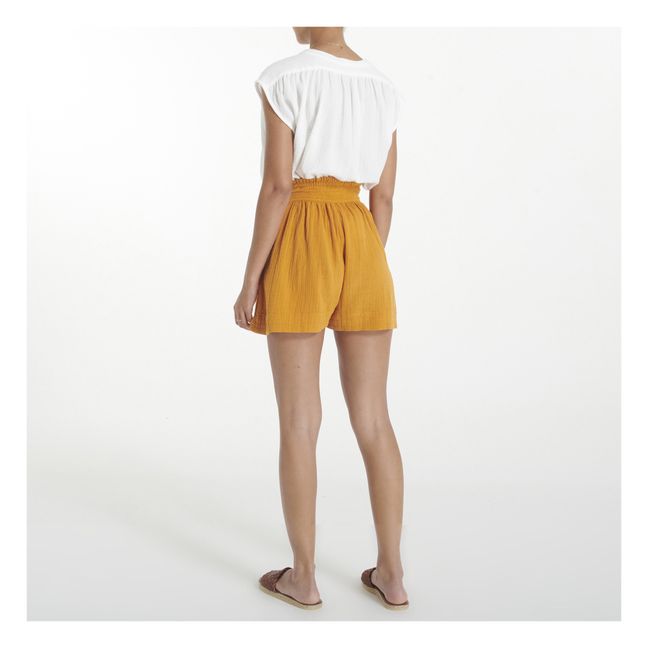 Adrian Cotton Chiffon Shorts | Naranja