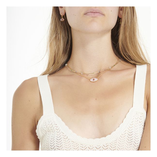Boucle d'oreille Ayin Opale Rose | Rose