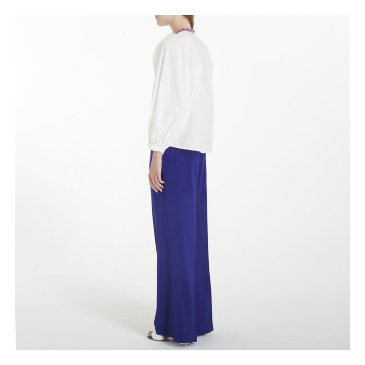 Mannish Viscose and Wool Trousers Electric Blue- Produktbild Nr. 2
