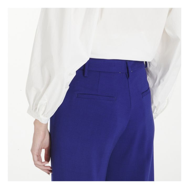 Mannish Viscose and Wool Trousers Electric Blue- Produktbild Nr. 3