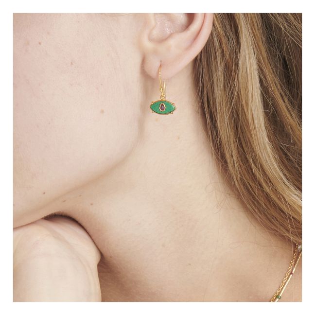 Orecchino in malachite Ayin | Blu