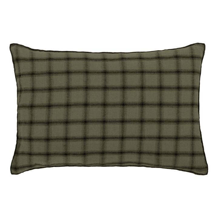 Highlands Washed Linen Pillowcase | Verde Kaki- Imagen del producto n°2