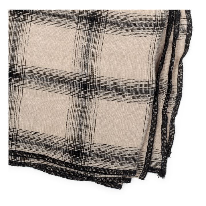 Highlands Checked Washed Linen Tablecloth | Beige rosado- Imagen del producto n°1