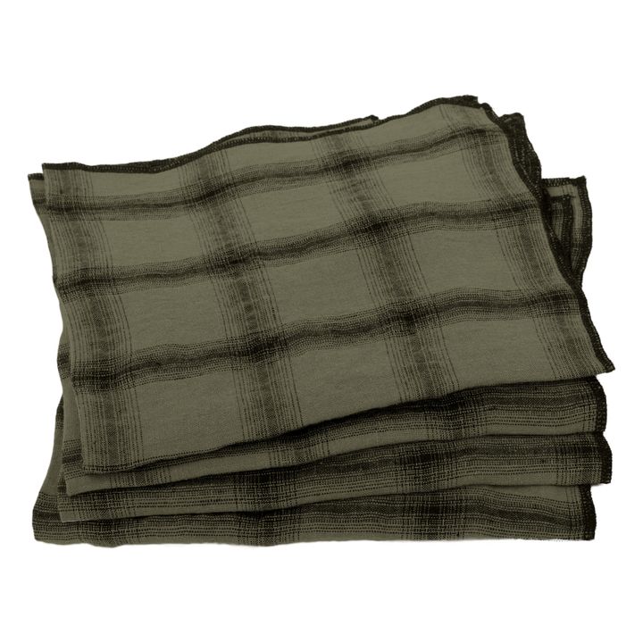 Highlands Washed Linen Napkins - Set of 4 | Khaki- Product image n°0