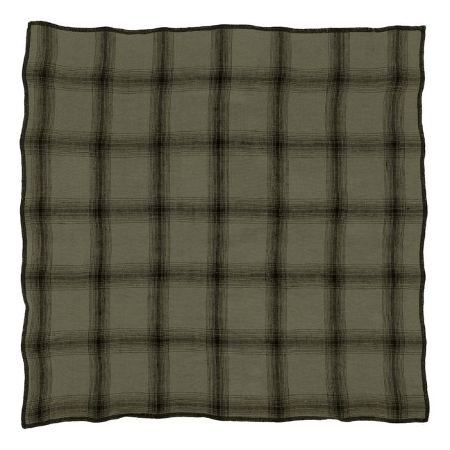 Serviette Highlands aus gewaschenem Leinen - 4er-Pack | Khaki