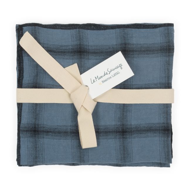 Highlands Washed Linen Napkins - Set of 4 | Nachtblau