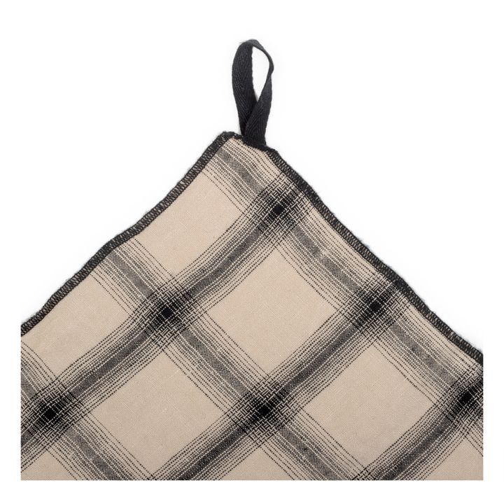 Highlands Checked Washed Linen Tea Towel | Beige rosado- Imagen del producto n°2