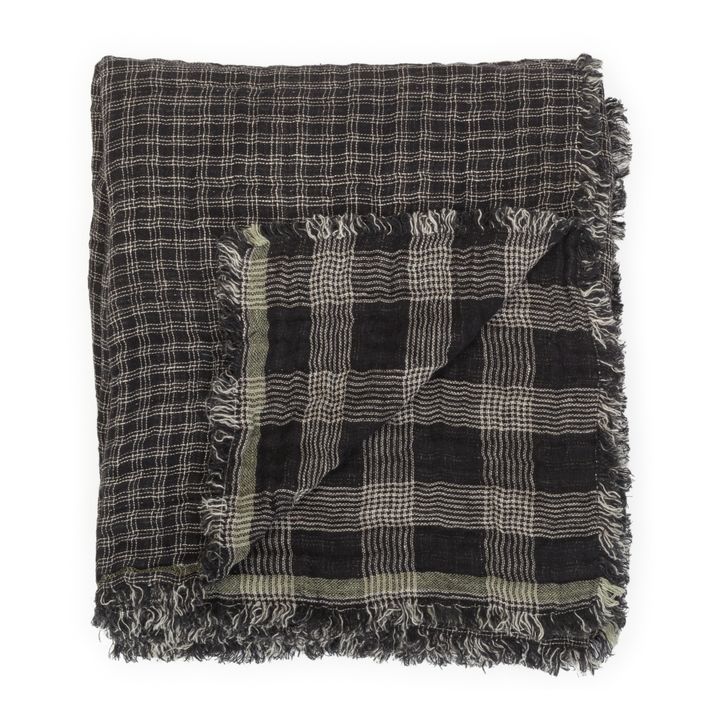 Inverness Waffle Linen Blanket | Negro- Imagen del producto n°0